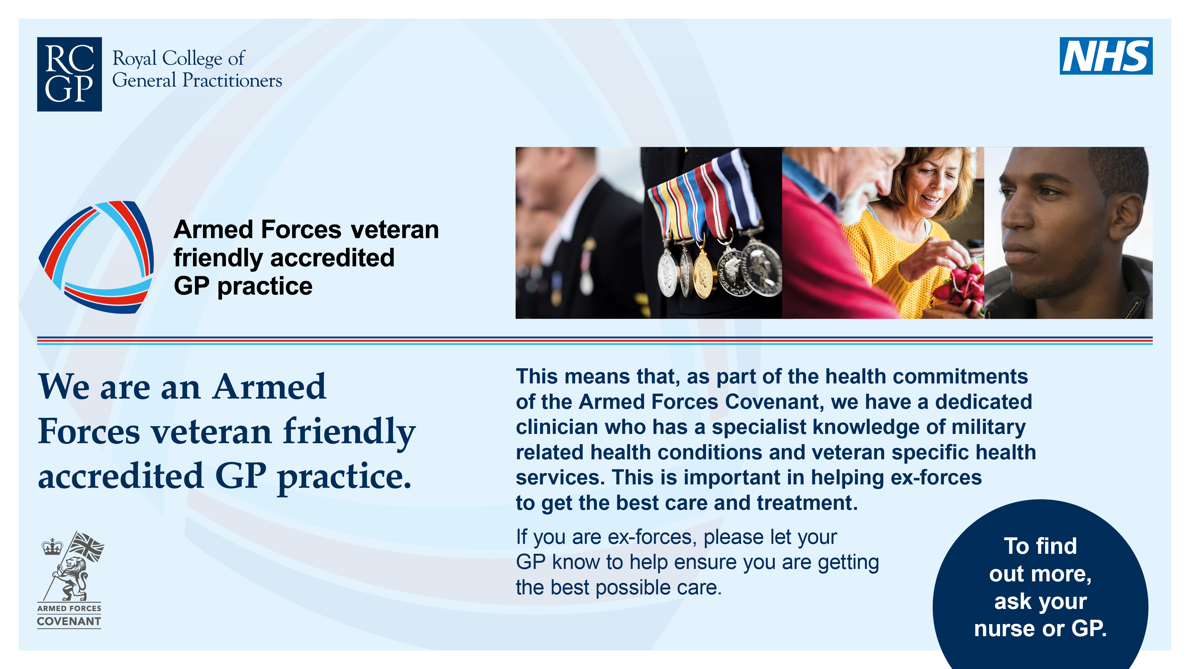 Accredited Veteran Friendly. Let us know if you are an armed forces veteran.